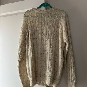 Men's Cream Cable Knit Sweater